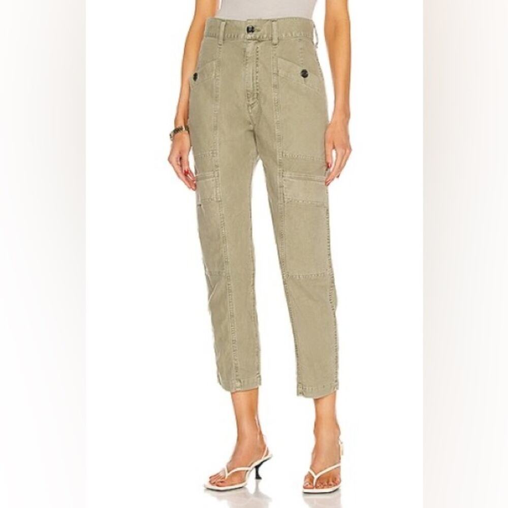 Agolde Kai High Rise Sage Green Crop Cargo Pants Size 24